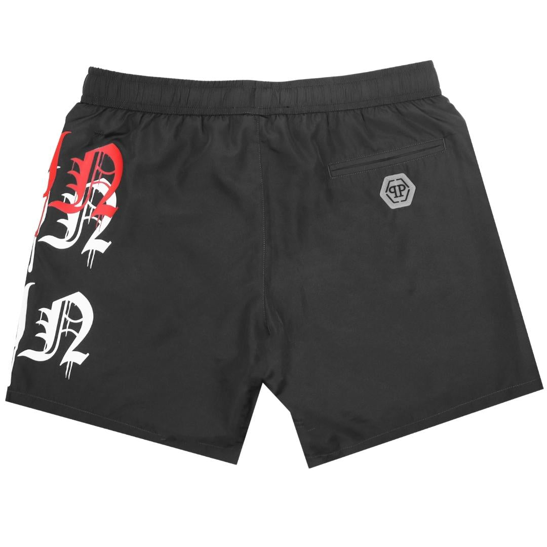 Philipp Plein Mens CUPP05 M0199 Swim Shorts Black