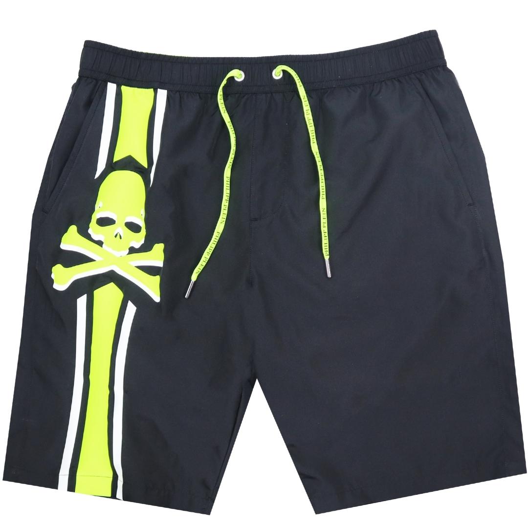 Philipp Plein Pp Skull Logo Black Swim Shorts