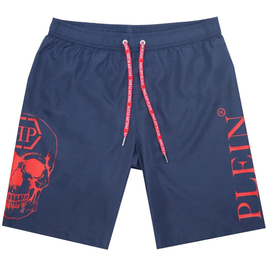 Philipp Plein Pp Skull Navy Blue Swim Shorts