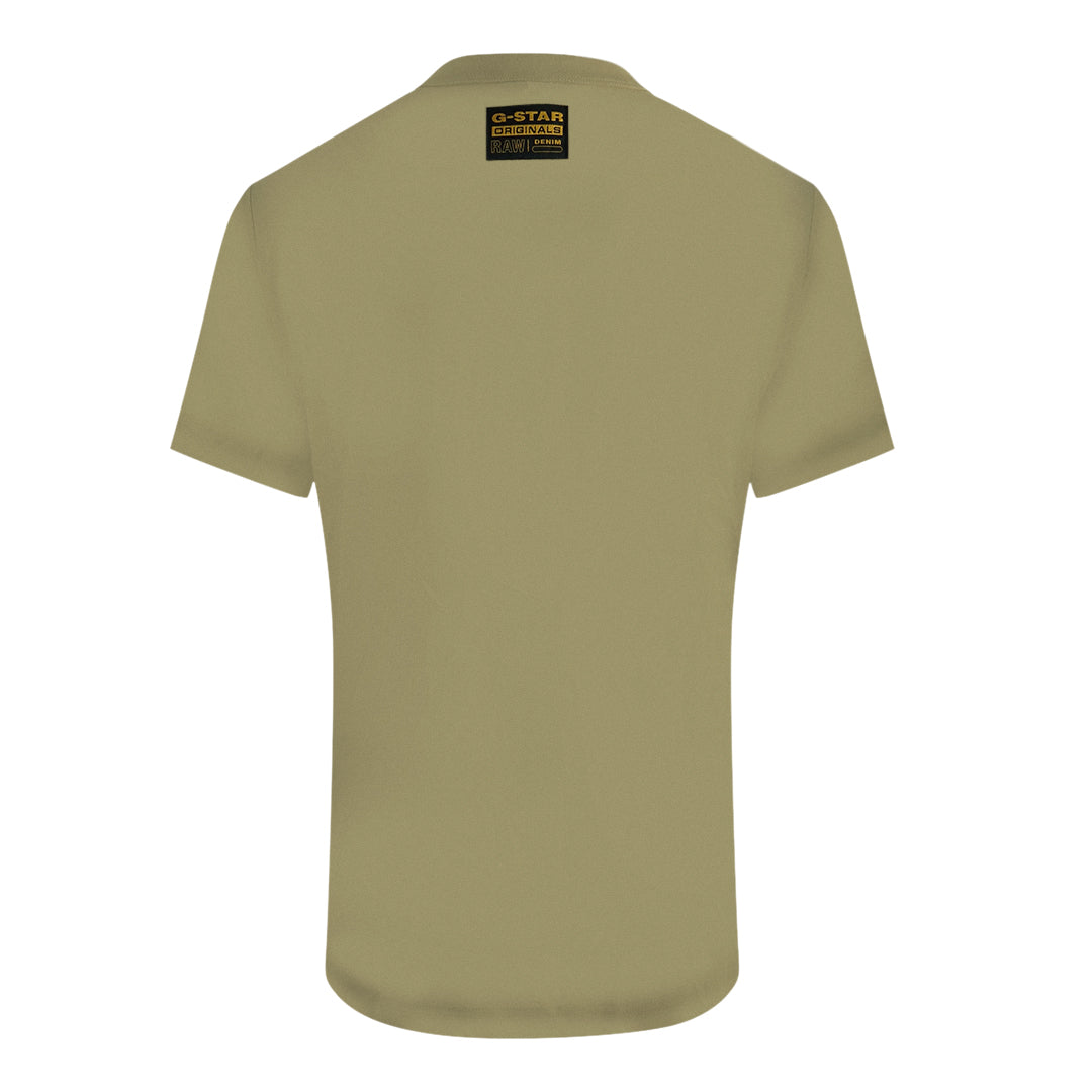 G Star Gs Raw Box Logo Khaki T Shirt