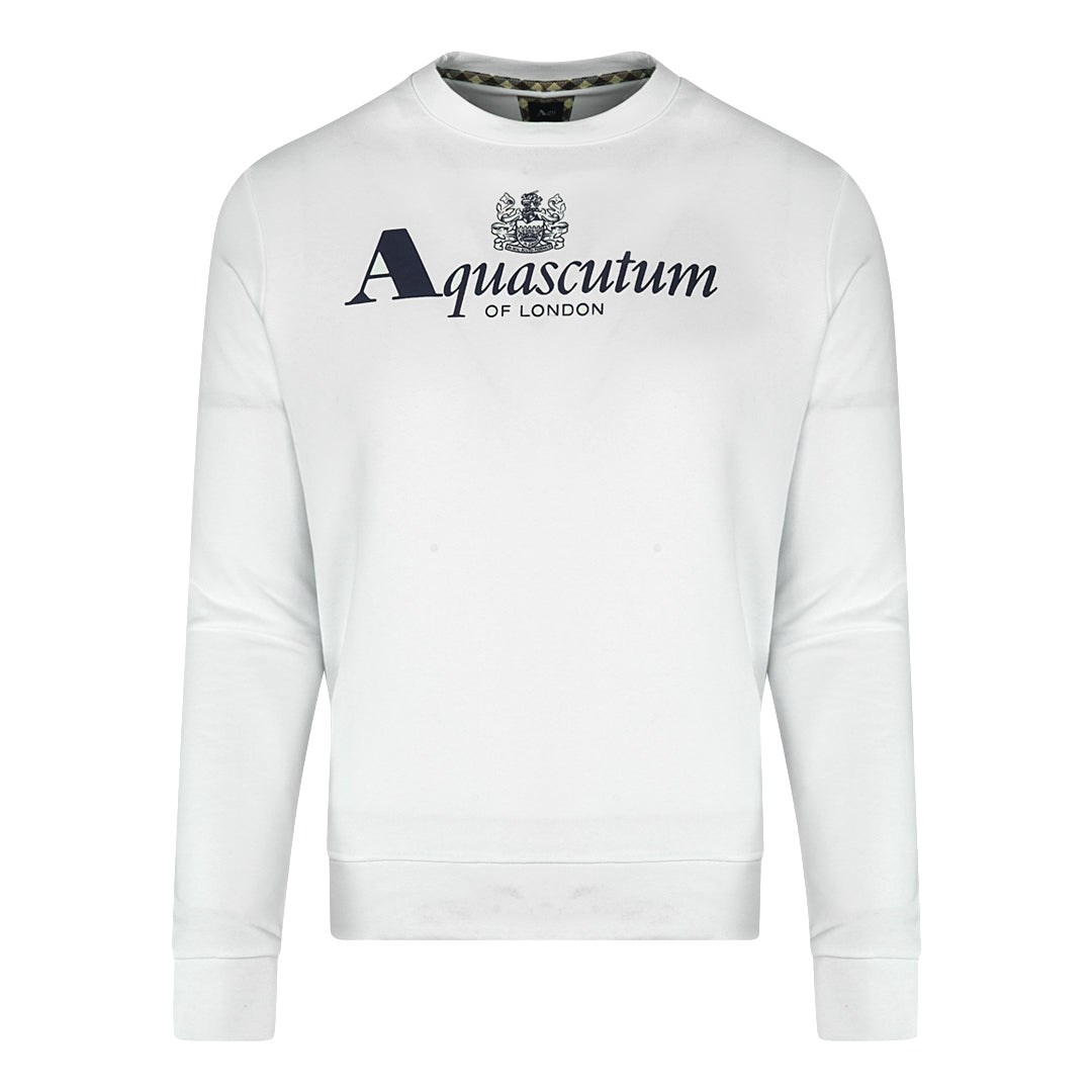 Aquascutum Of London Logo White Sweatshirt - Style Centre Wholesale