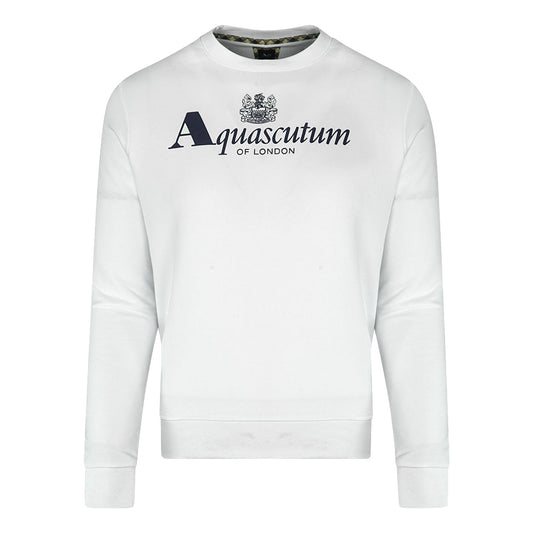 Aquascutum Of London Logo White Sweatshirt - Style Centre Wholesale
