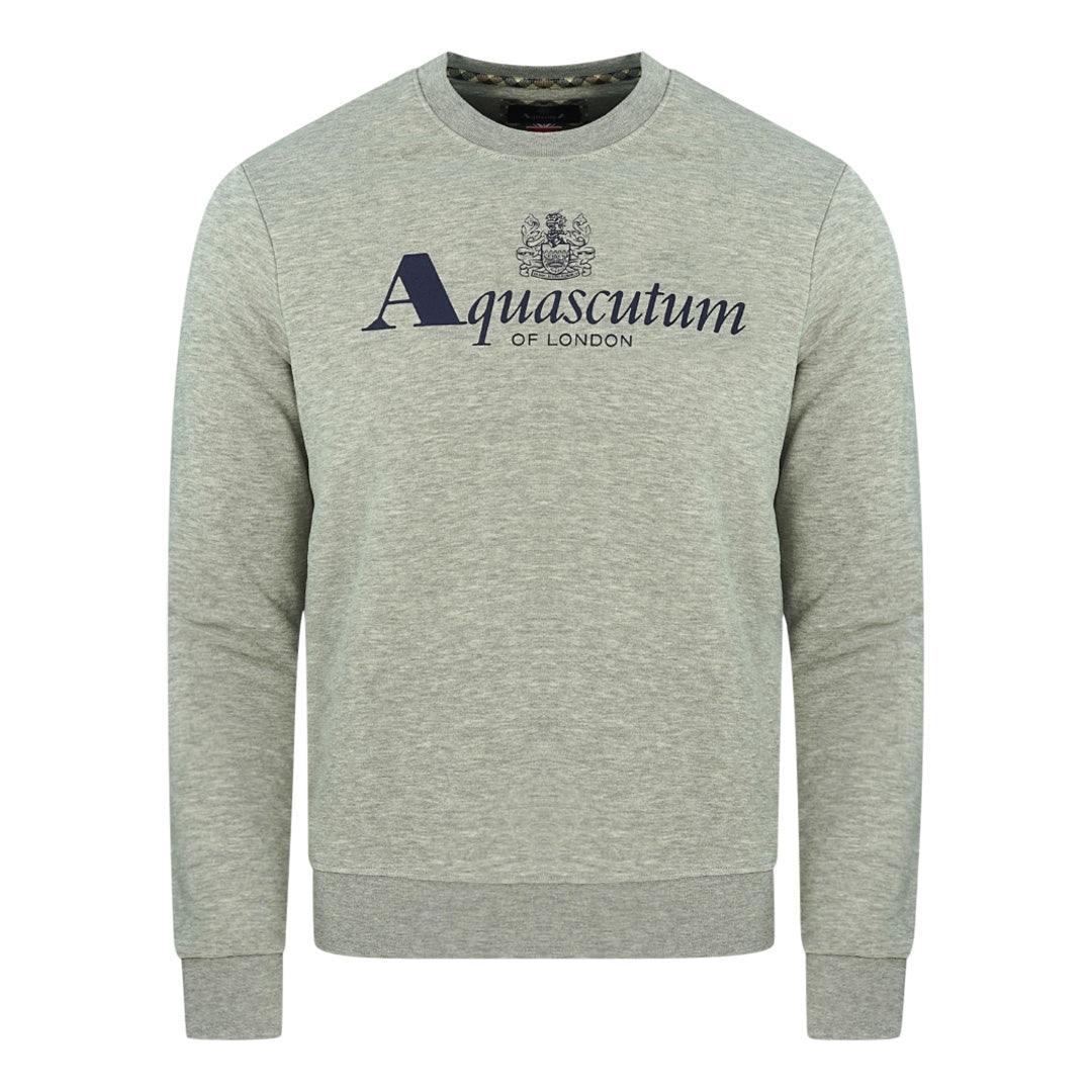 Aquascutum Of London Logo Grey Sweatshirt - Style Centre Wholesale