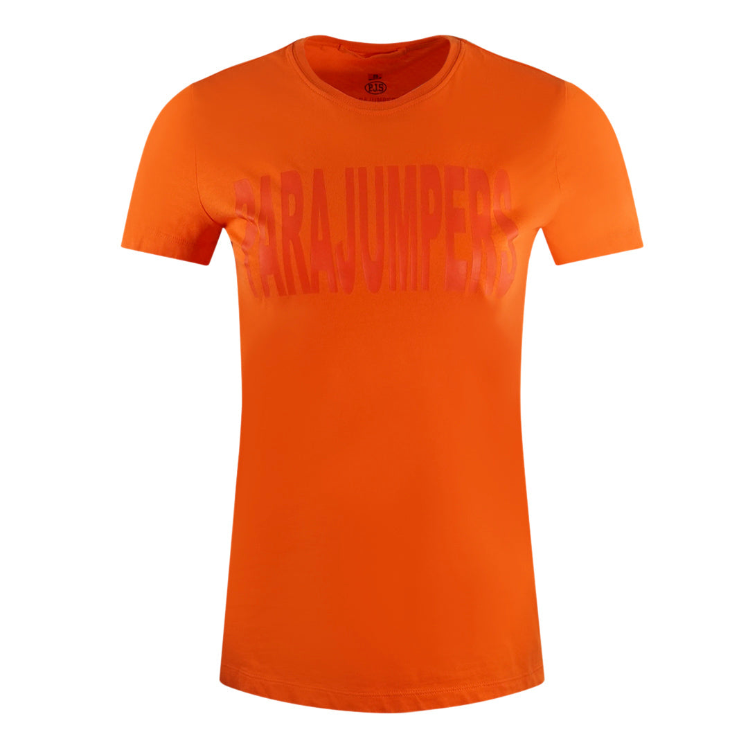 Parajumpers Fede Brand Logo Orange T Shirt