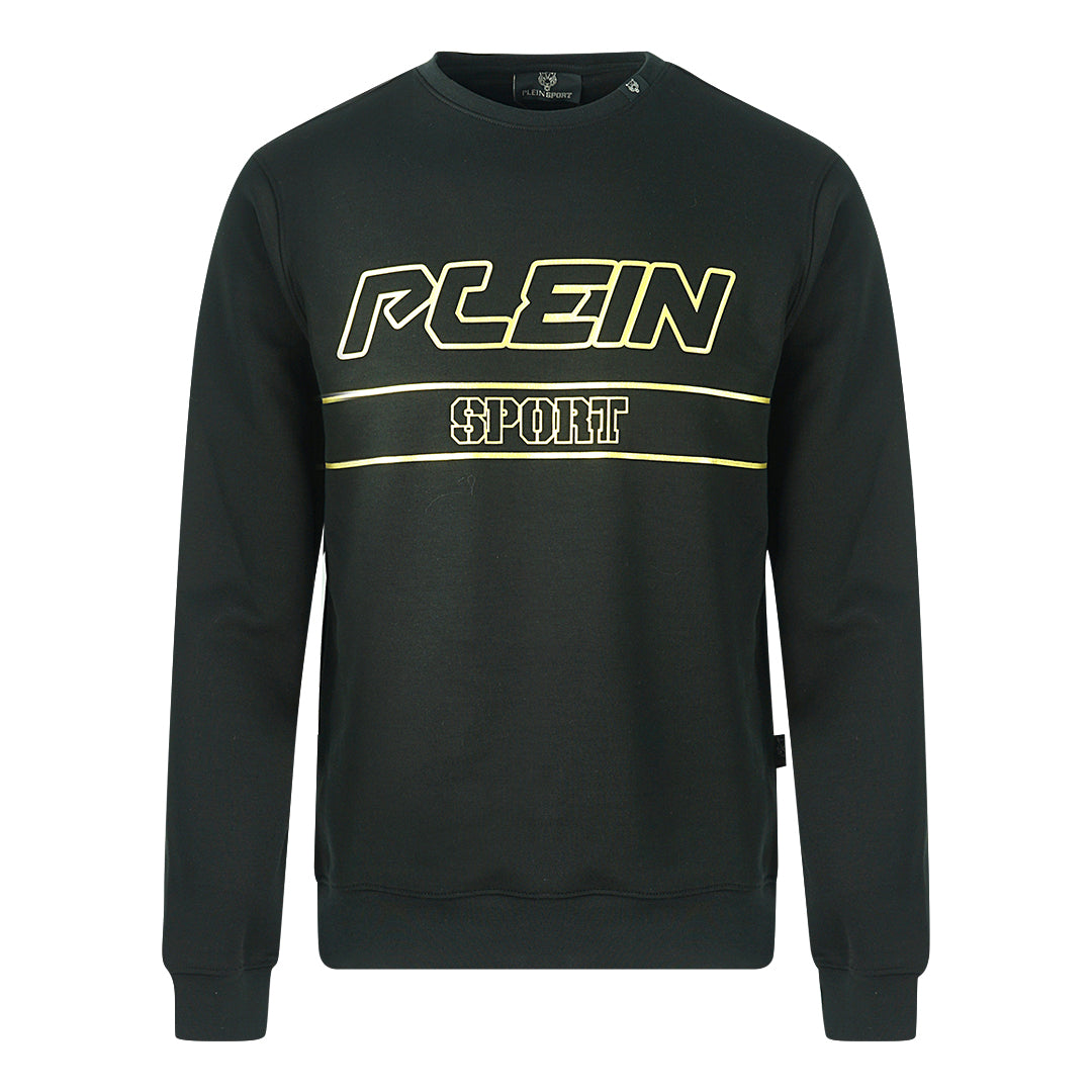 Plein Sport Gold Logo Black Jumper - Nova Clothing