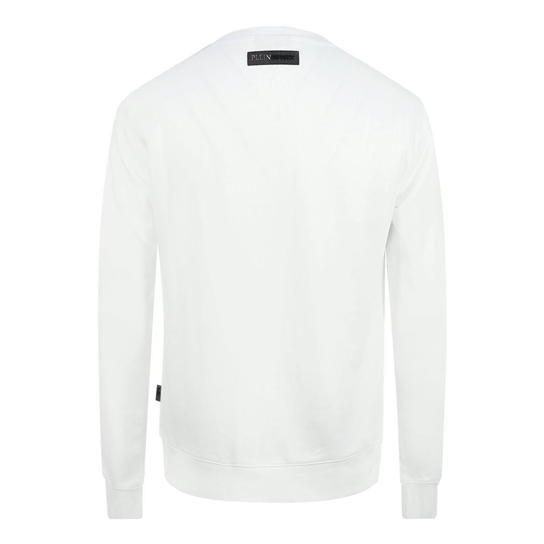 Philipp Plein Sport Blue Bold Logo White Jumper FIPS211 01 Blue