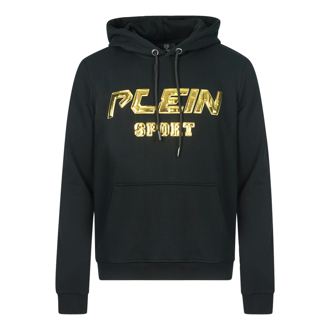 Plein Sport Gold Logo Black Hoodie - Nova Clothing