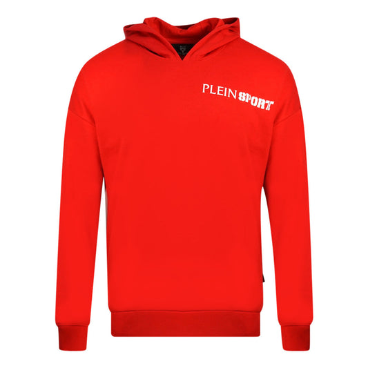 Plein Sport Block Logo On Chest Red Hoodie S