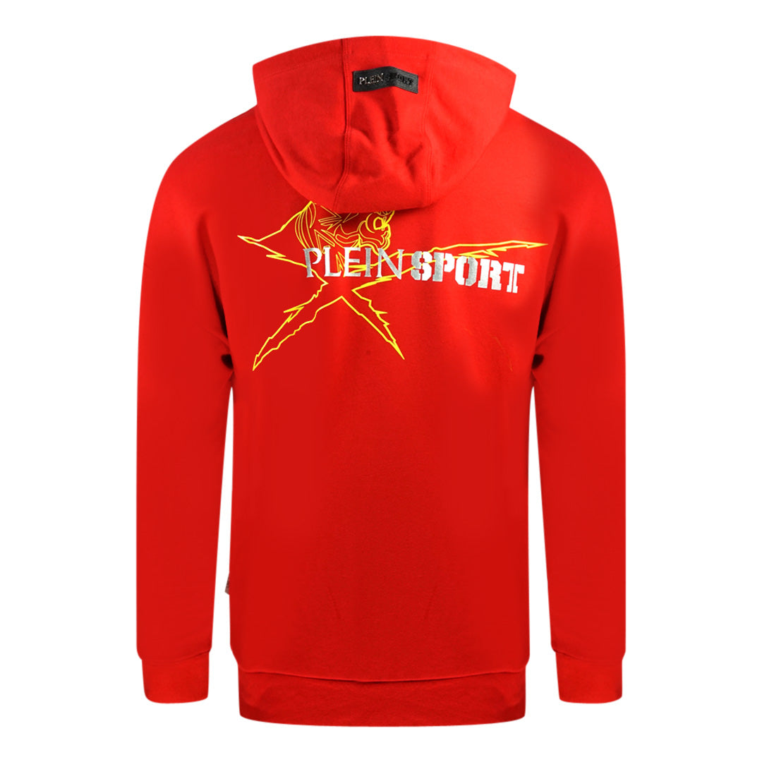 Plein Sport Block Logo On Chest Red Hoodie S