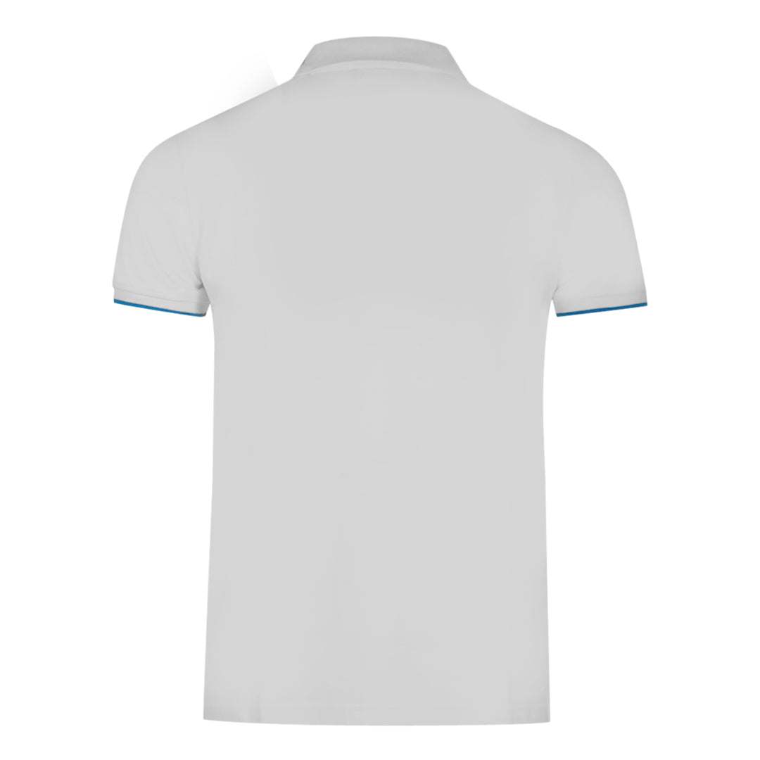 Roberto Cavalli Blue Logo White Polo Shirt