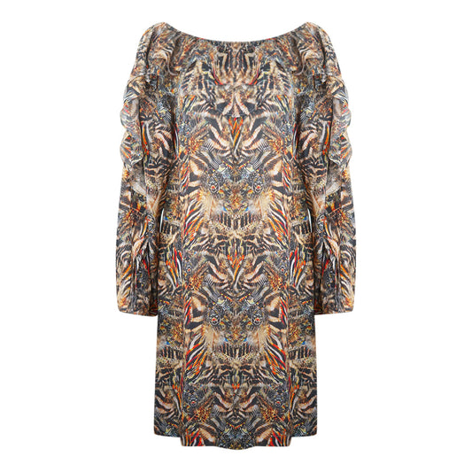 Inoa Golden Eagle Brown Long Sleeve Silk Flamenco Dress