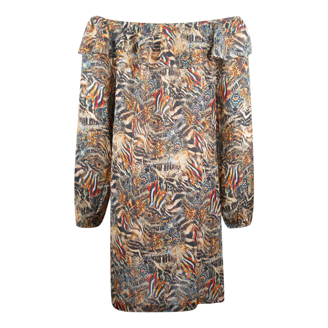 Inoa Golden Eagle Brown Long Sleeve Silk Flamenco Dress