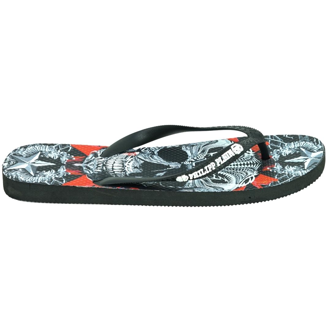 Philipp Plein Mens Imps900 99 Flip Flops Black