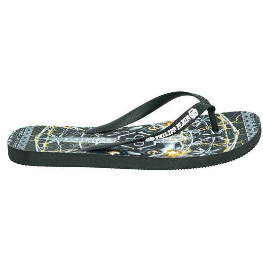 Philipp Plein Mens IMPS901 99 Flip Flops Black