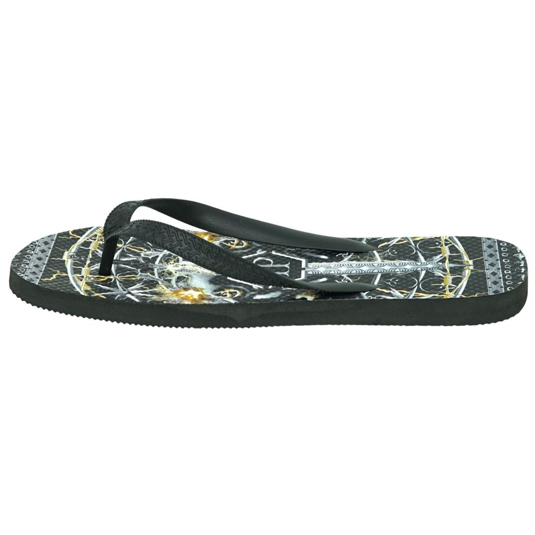 Philipp Plein Mens IMPS901 99 Flip Flops Black