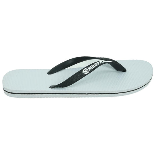 Philipp Plein Mens Imps904 01B Flip Flops White