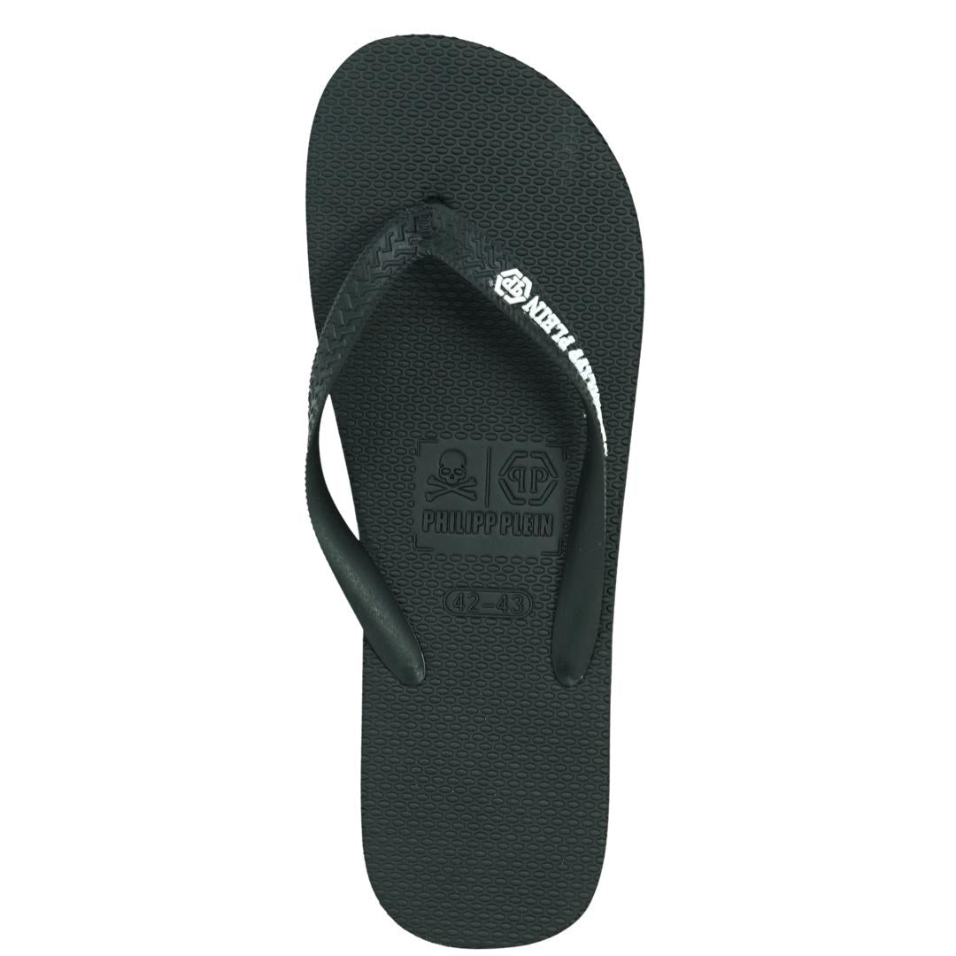 Philipp Plein Mens IMPS904 99B Flip Flops Black