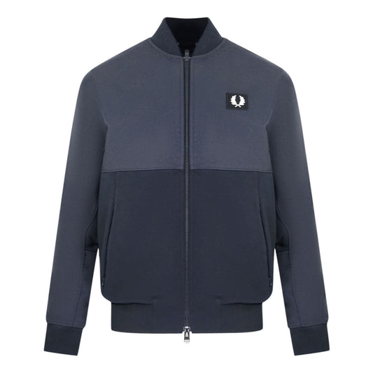 Fred Perry Woven Panel Blue Track Jacket - Nova Clothing
