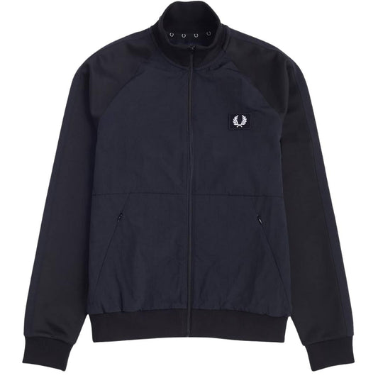 Fred Perry Woven Panel Black Track Jacket