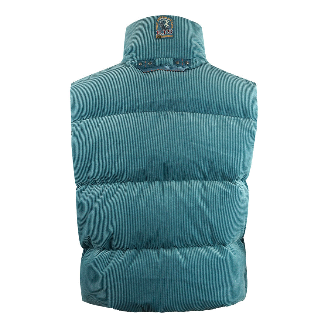 Parajumpers Jam Altaarea Blue Corduroy Down Gilet Jacket Jam 0236