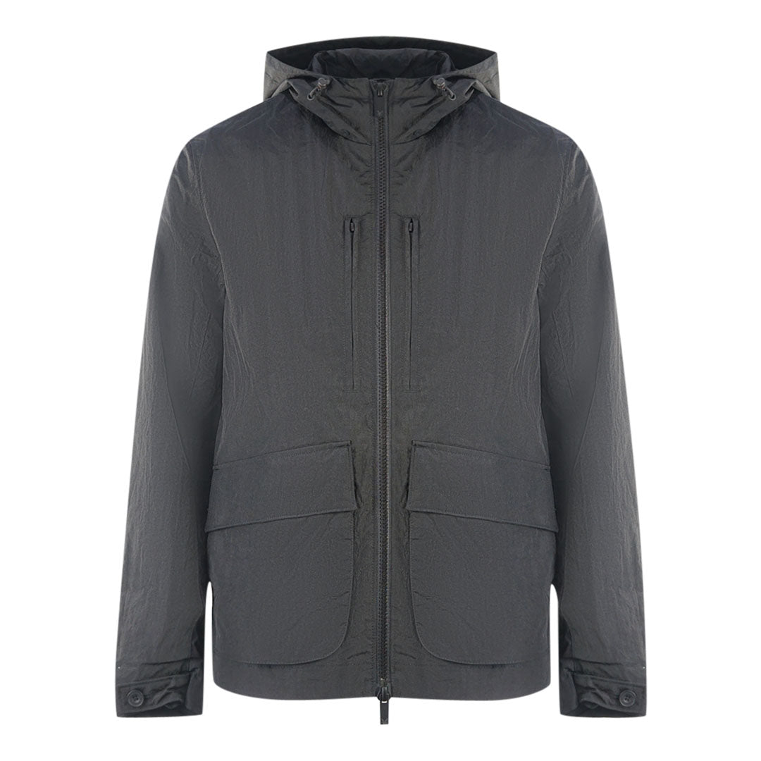 Lyle Scott Plain Hooded Black Jacket