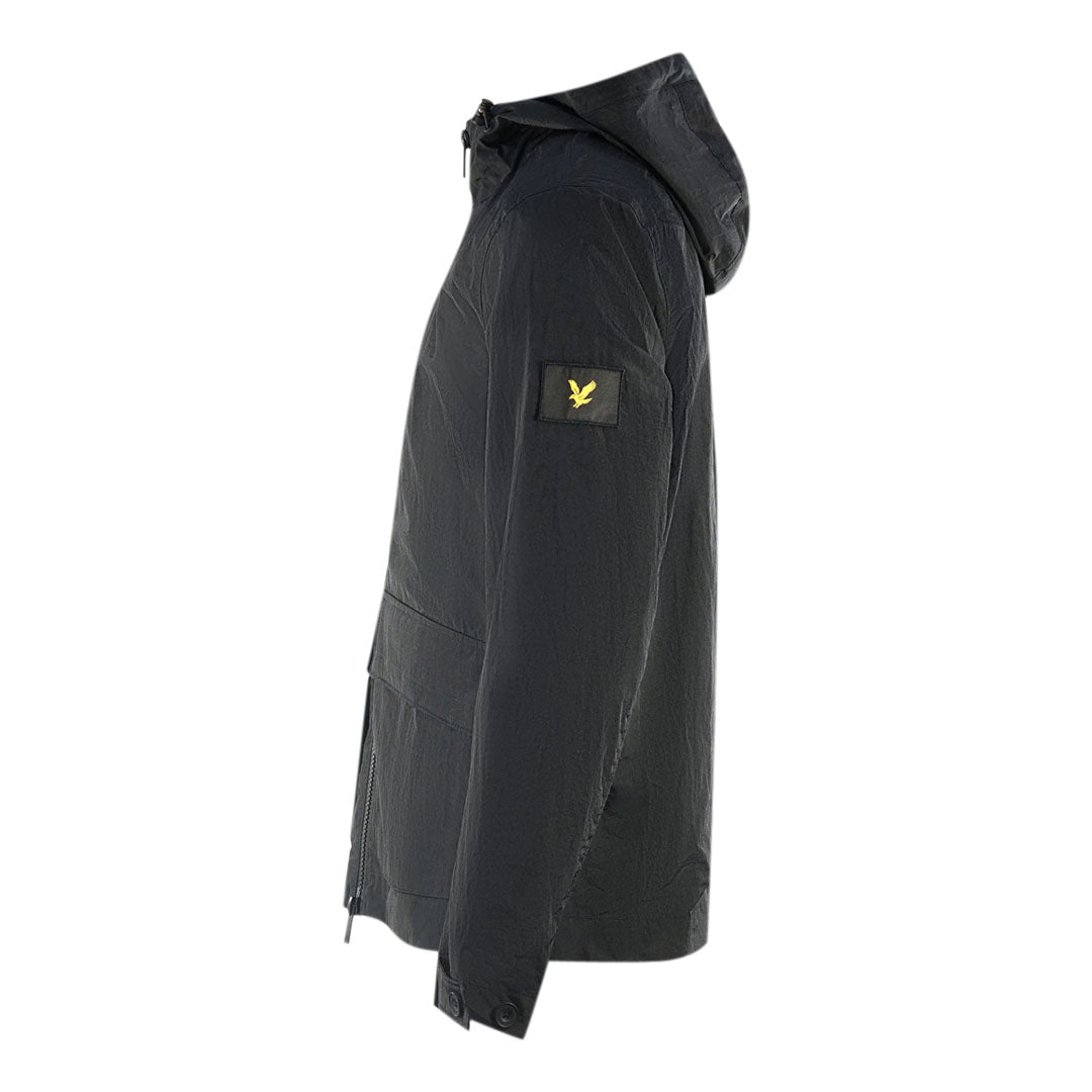 Lyle Scott Plain Hooded Black Jacket