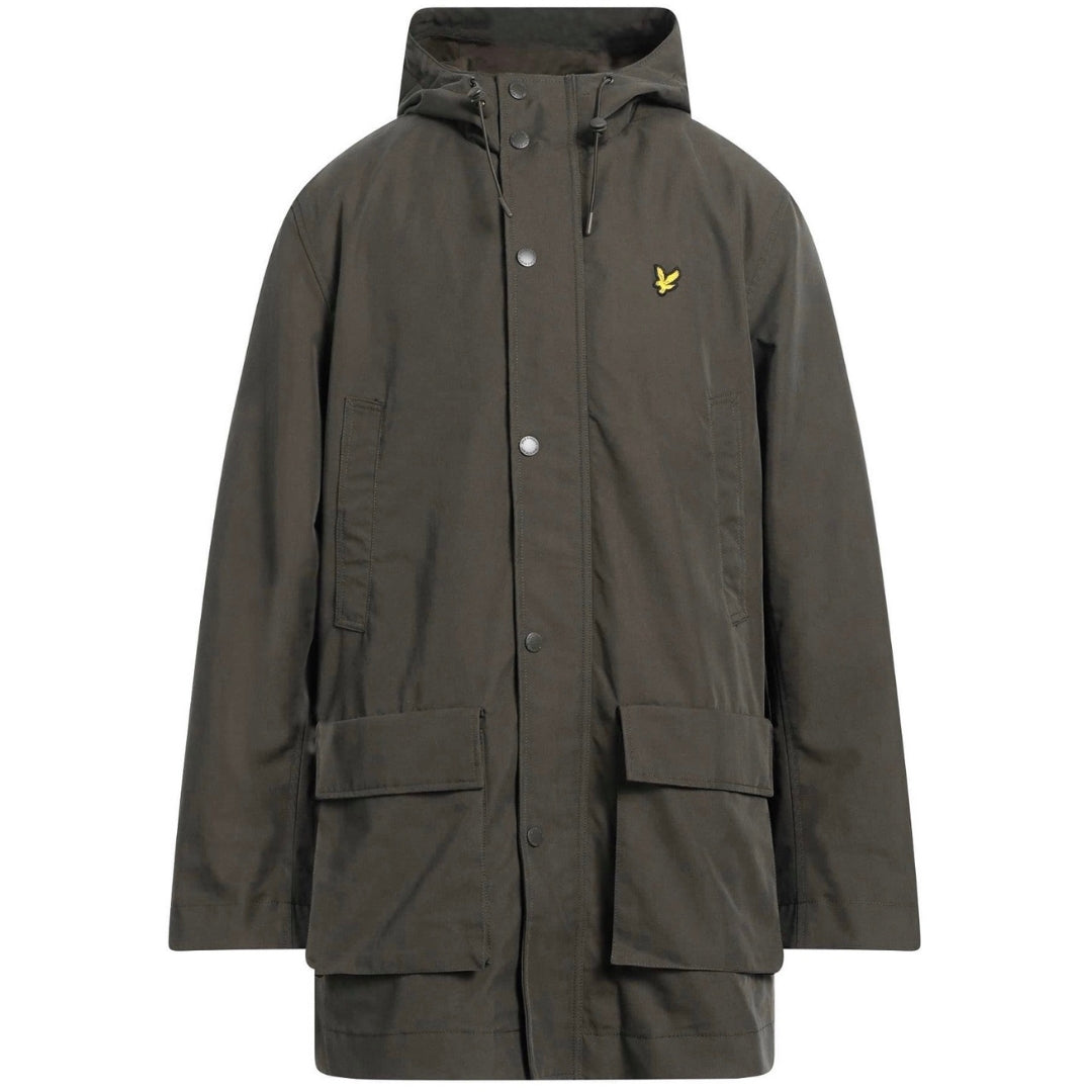 Lyle Scott Golden Eagle Logo Plain Hooded Green Jacket