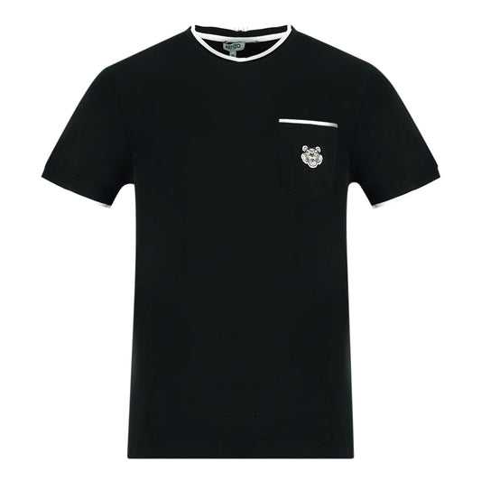 Kenzo Branded Pocket Logo Black T Shirt