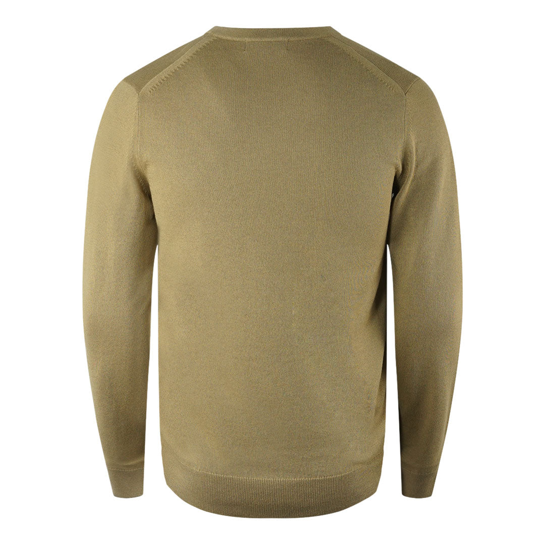 Fred Perry Classic V Neck Light Brown Jumper - Style Centre Wholesale