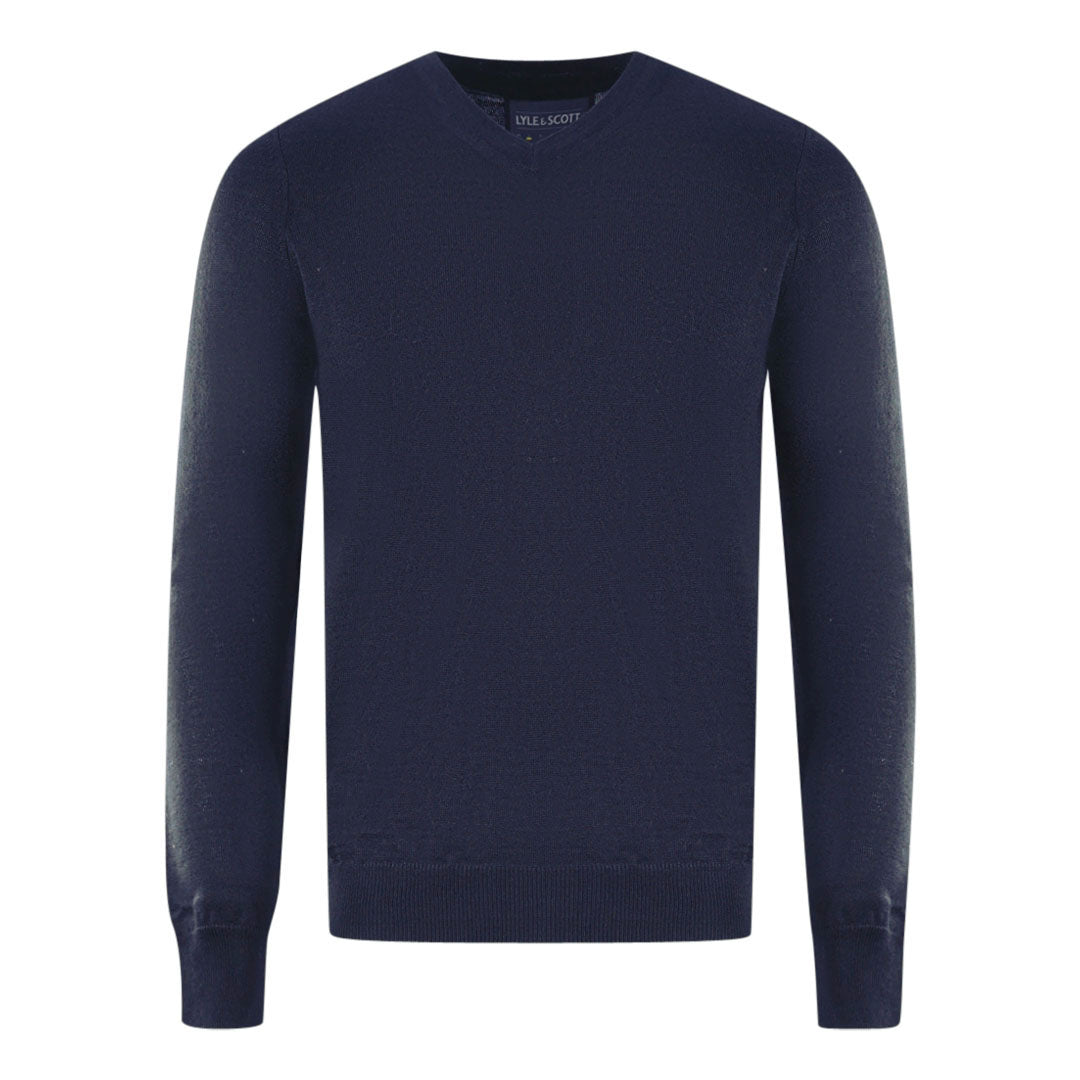 Lyle Scott Navy Blue Golf V Neck Sweater