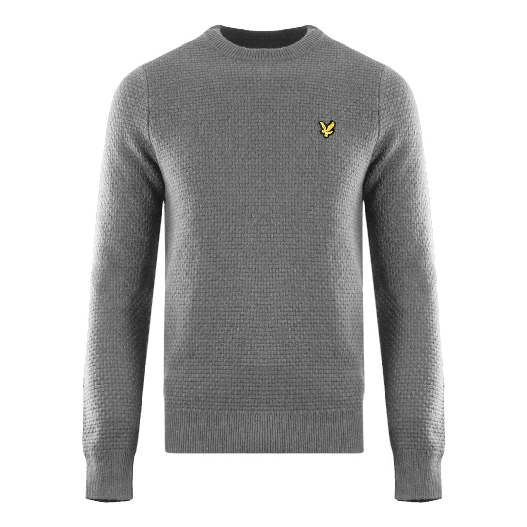 Lyle Scott Basket Weave Knitted Grey Sweater