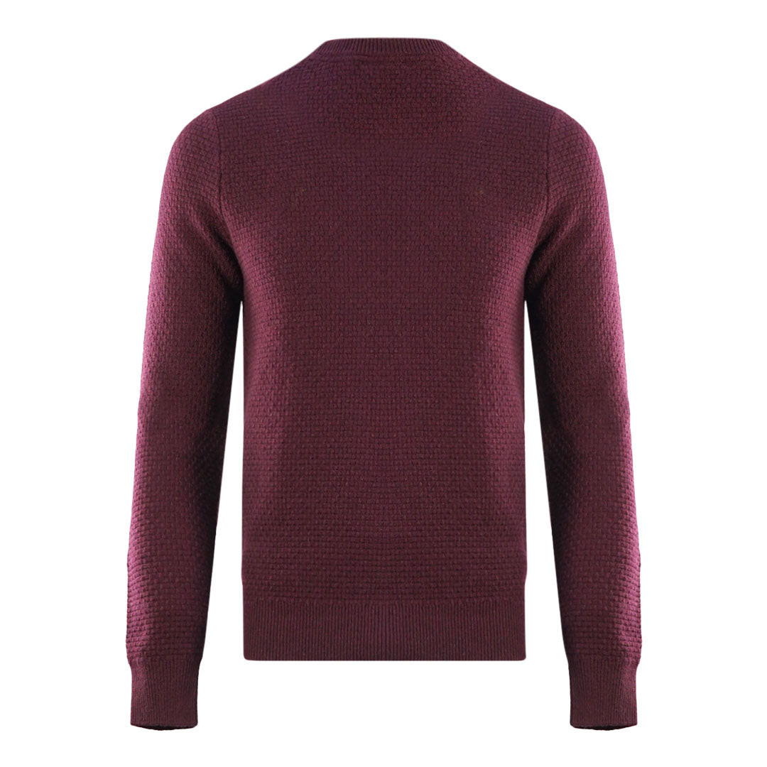 Lyle Scott Basket Weave Knitted Burgundy Sweater