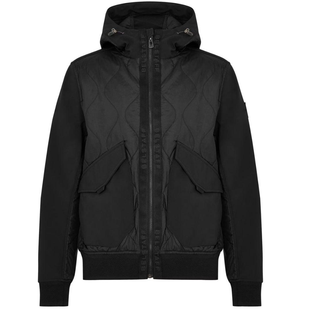 Belstaff Limiter Black Hooded Jacket - Style Centre Wholesale