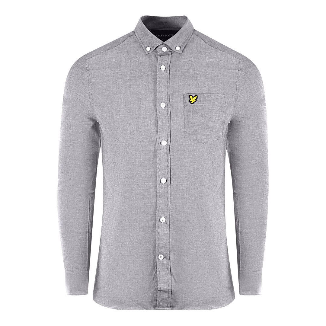 Lyle Scott Blue Long Sleeved Slim Fit Chambray Shirt