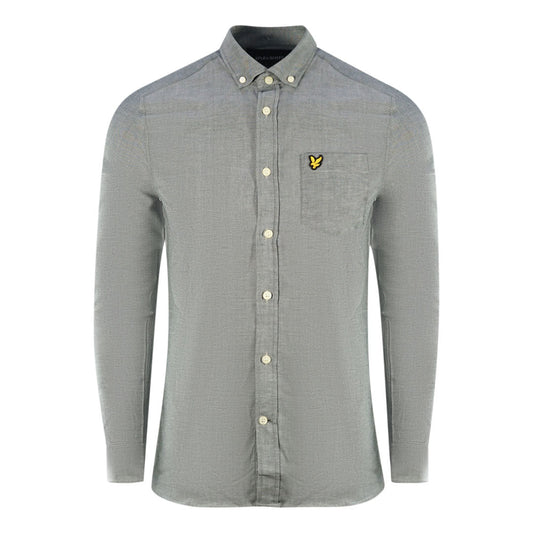 Lyle Scott Slim Fit Green Long Sleeved Oxford Shirt