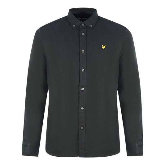 Lyle Scott Black Long Sleeved Cotton Linen Shirt