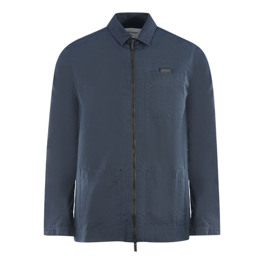 Lyle Scott Cotton Ripstop Navy Blue Overshirt Jacket
