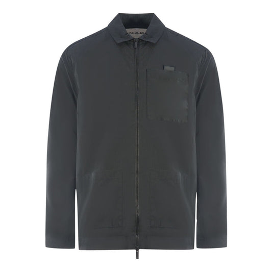 Lyle Scott Cotton Ripstop Black Overshirt Jacket
