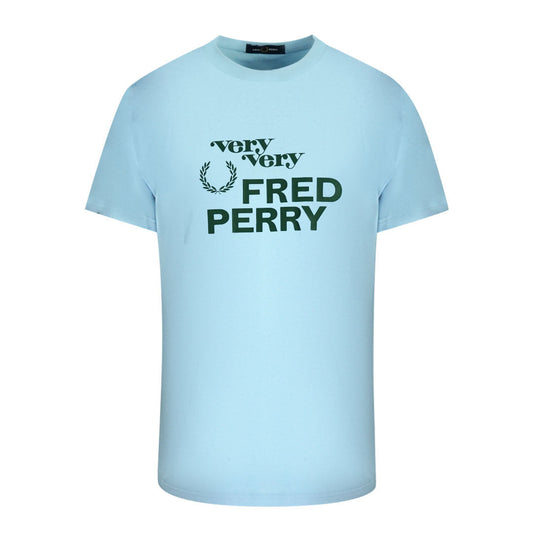 Fred Perry Very Very Logo M2667 453 Blue T Shirt