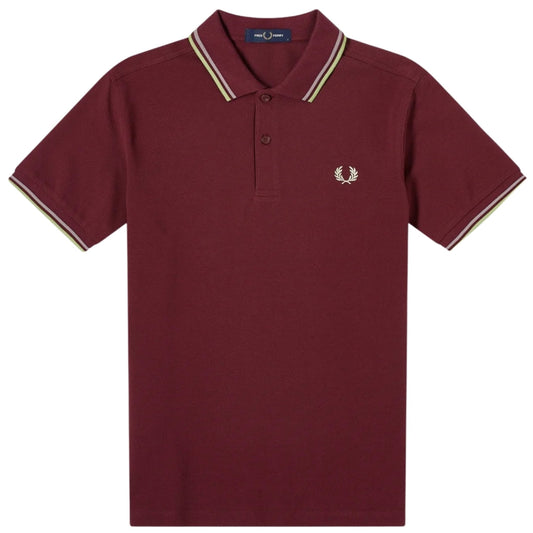Fred Perry Twin Tipped Collar360069 Burgundy Polo Shirt360069