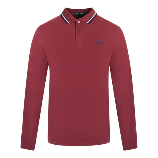 Fred Perry Twin Tipped Long Sleeve Red Polo Shirt M3636 D23