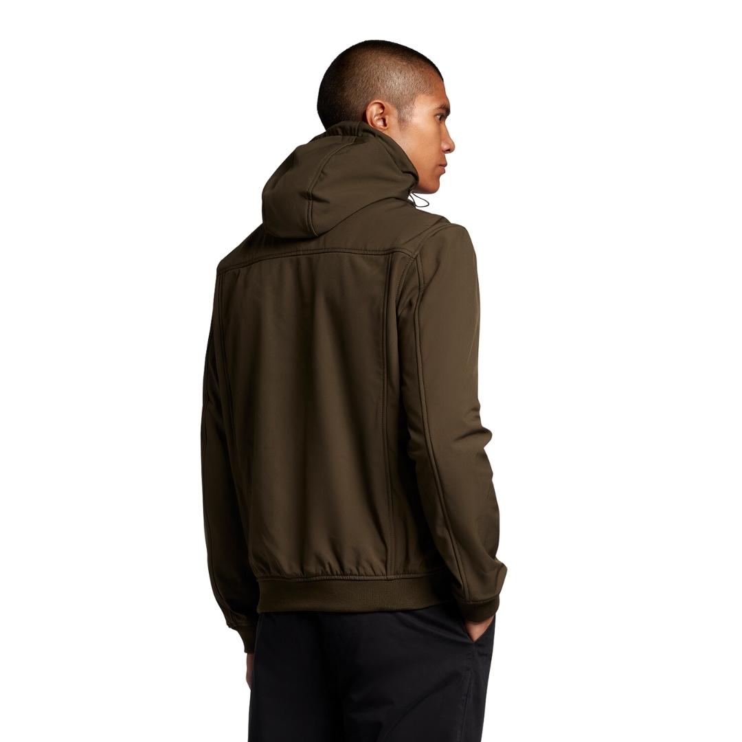 Lyle Scott Branded Logo Olive Hooded Softshell Jacket