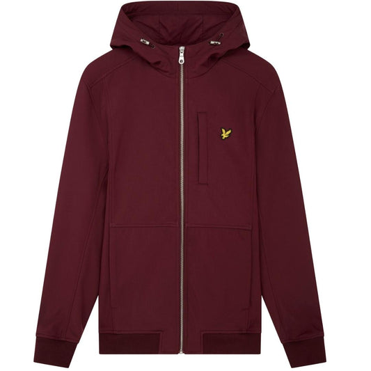 Lyle Scott Branded Logo Burgundy Hooded Softshell Jacket