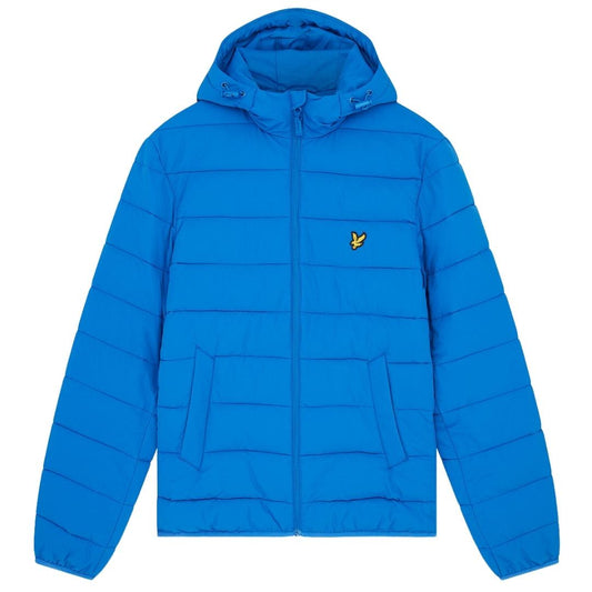 Lyle & Scott Branded Bright Blue Hooded Puffer Jacket JK1546V W489