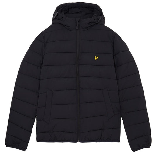 Lyle Scott Branded Dark Navy Hooded Puffer Jacket
