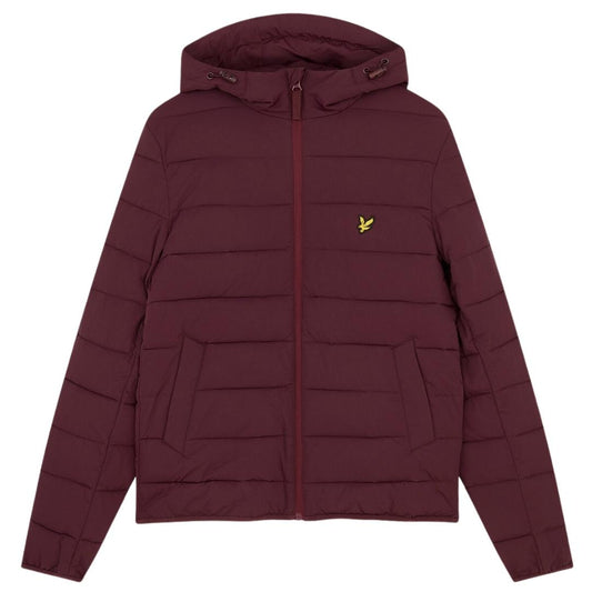 Lyle Scott Branded Burgundy Hooded Puffer Jacket
