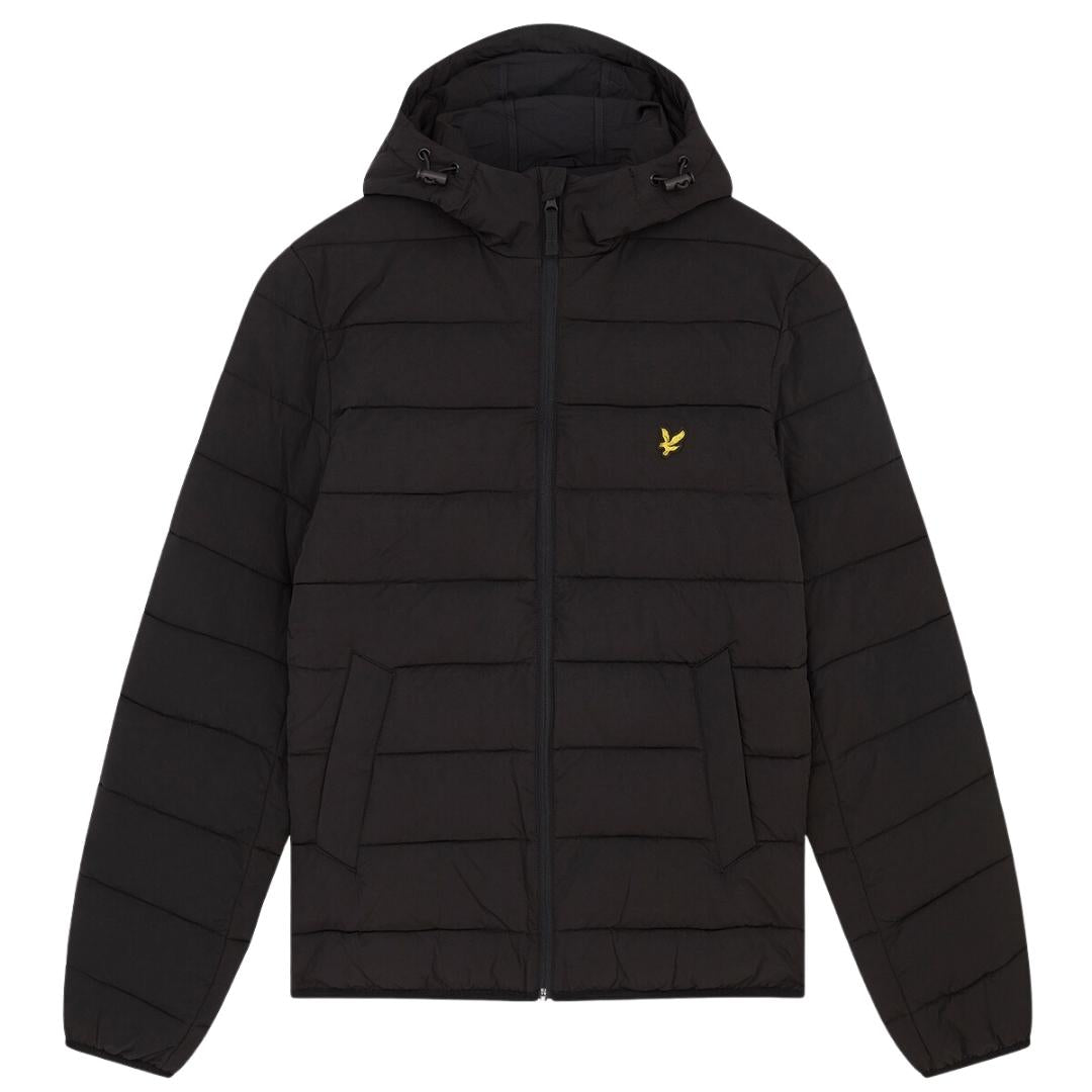 Lyle Scott Branded Black Hooded Puffer Jacket