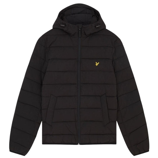 Lyle Scott Branded Black Hooded Puffer Jacket - Style Centre Wholesale