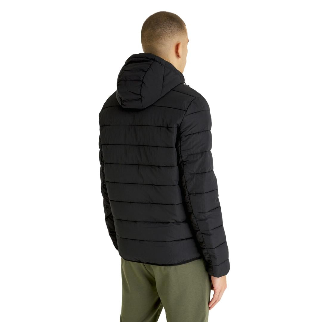 Lyle Scott Branded Black Hooded Puffer Jacket