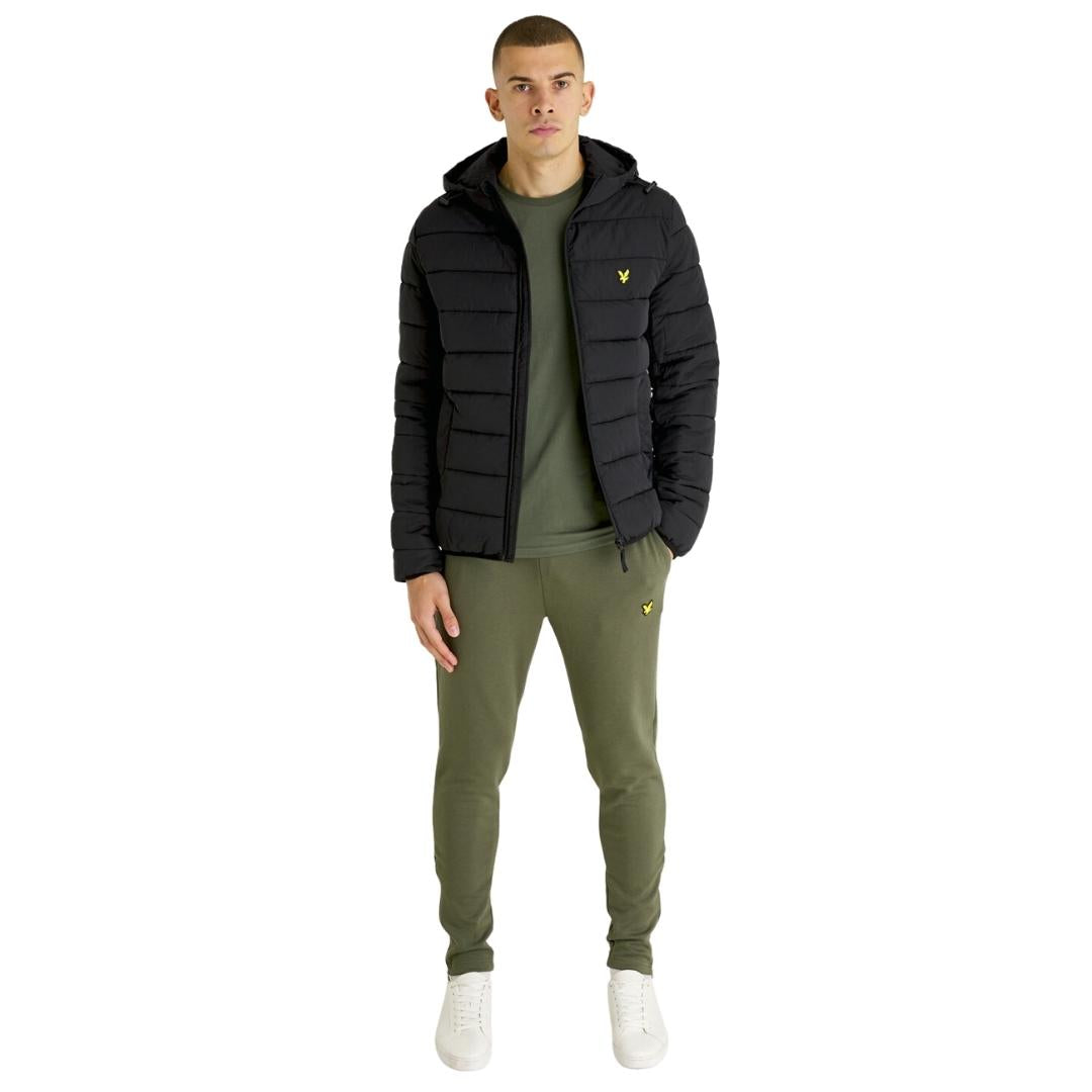 Lyle Scott Branded Black Hooded Puffer Jacket